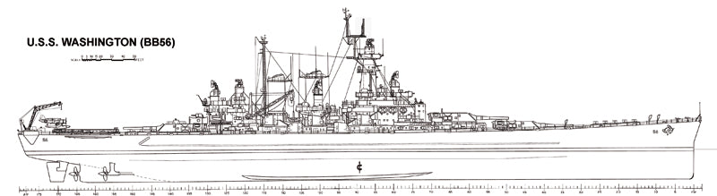 USS Washington (BB-56) battleship plans
