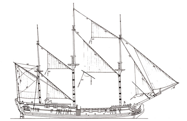 Royal Caroline ship model plans